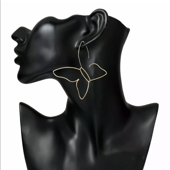 New Big Butterfly Crystal Earrings Dangle Drop - Picture 5 of 6